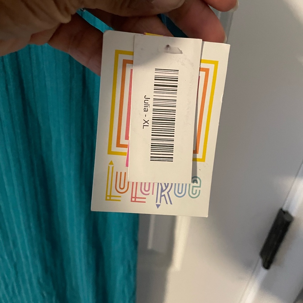 Teal Lularoe Midi Julia dress size XL (18/20) - Picture 4 of 5